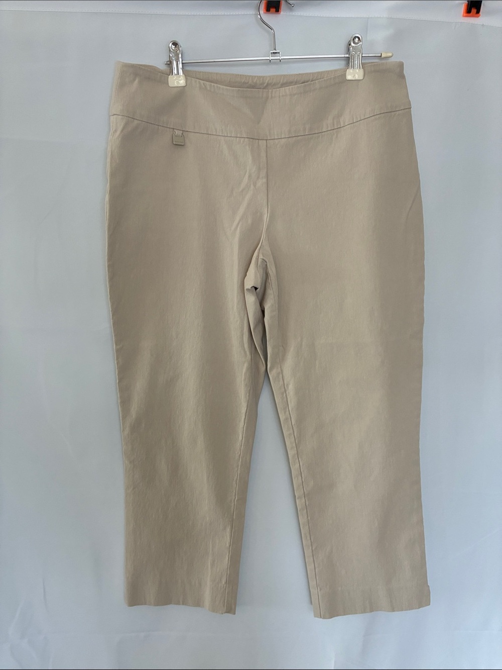 Peck & Peck Light Beige Cropped Straight Pants